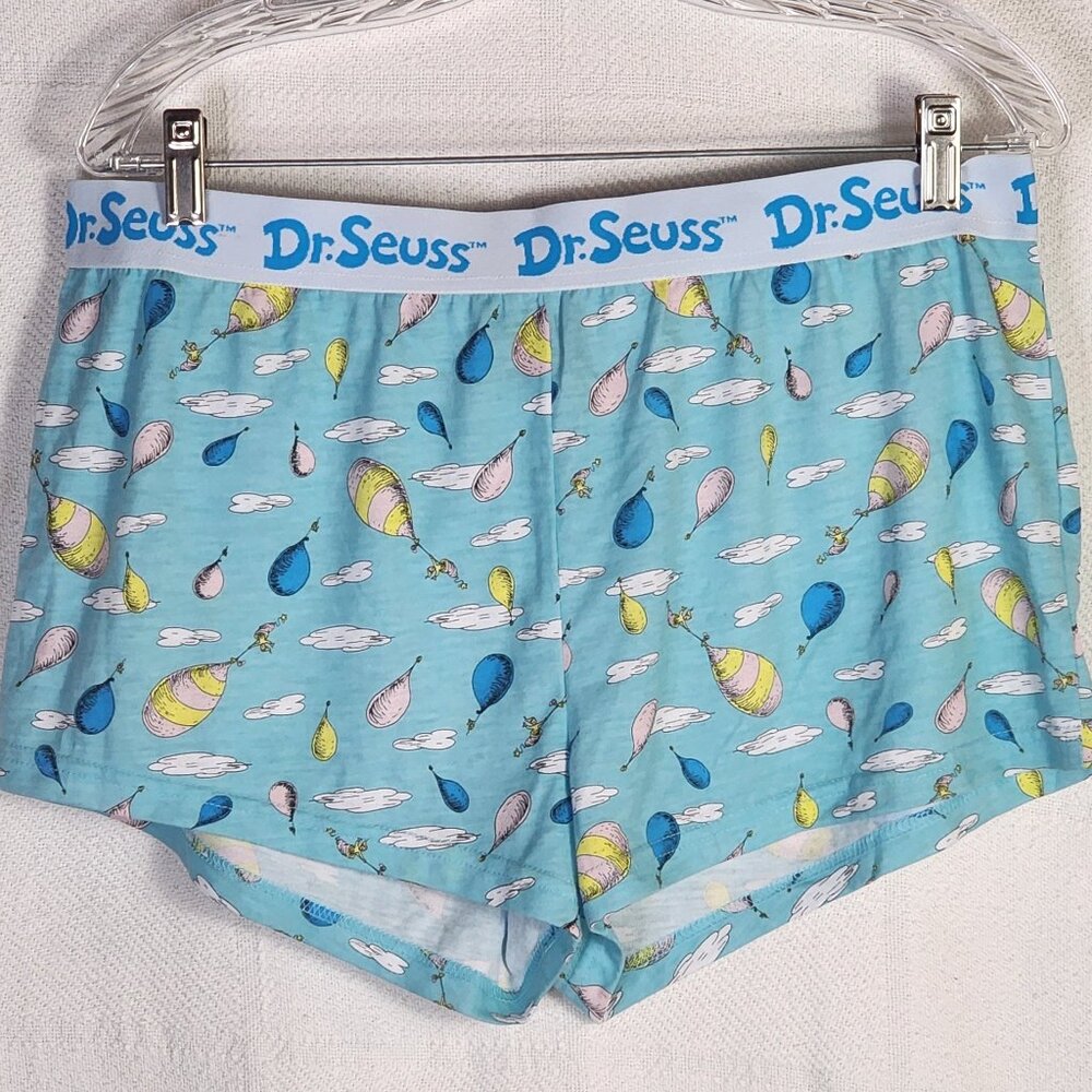 Dr. Seuss Seuss Blue Oh the Places You'll Go Poly Rayon Sleep Short Size M 8-10